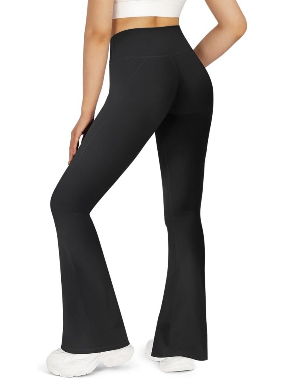 High-Waisted Flare Leggings, Tummy Control Bootcut Yoga Pants for Gym & Casual - Picture 5 of 7